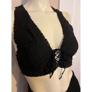 Intimately free people lace up eyelet crop top bralette M